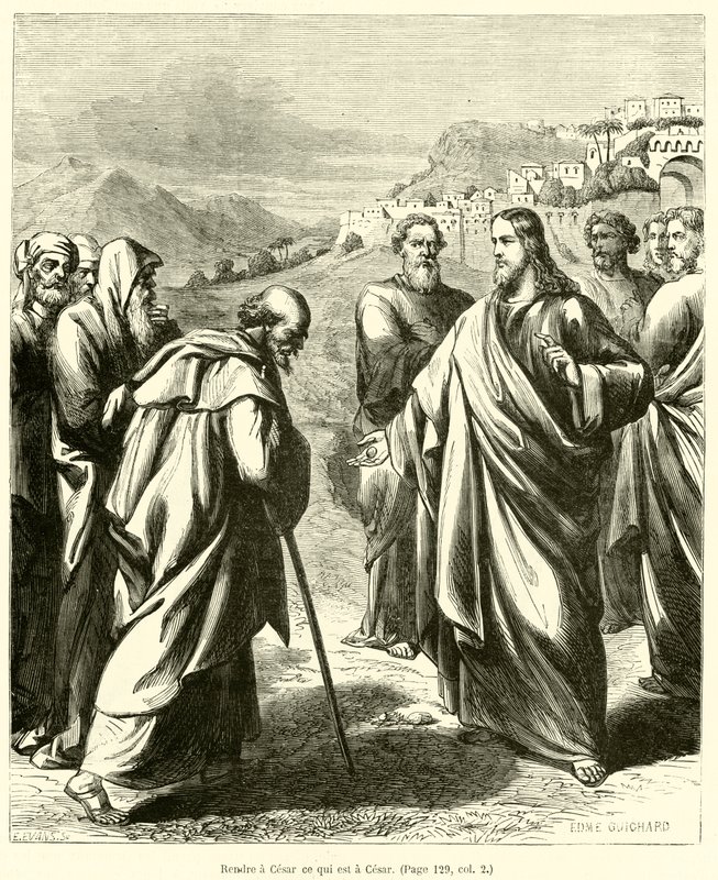 Gebt dem Kaiser, was des Kaisers ist (Gravur) von French School