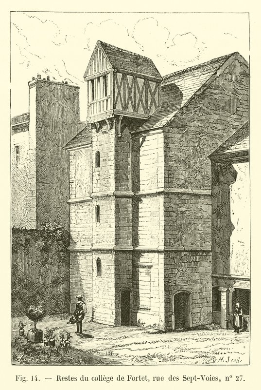 Überreste des Collège de Fortet, Rue des Sept-Voies, Nr. 27 von French School