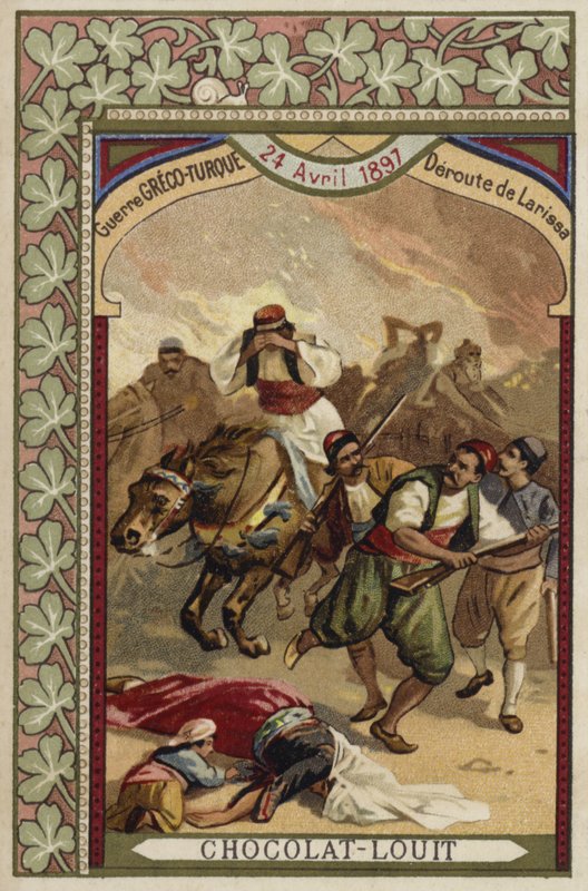 Flucht der Griechen bei Larissa, Griechisch-Türkischer Krieg, 24. April 1897 von French School