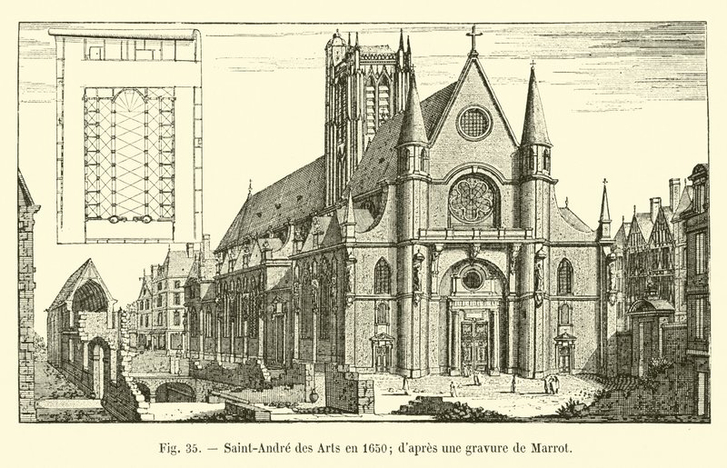 Saint-Andre des Arts, 1650, nach einem Stich von Marrot von French School