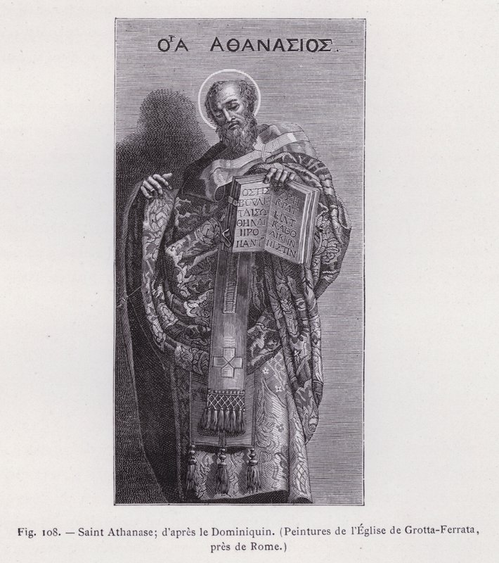 Heiliger Athanasius; nach dem Dominiquin, Gemälde der Kirche von Grotta-Ferrata, bei Rom von French School