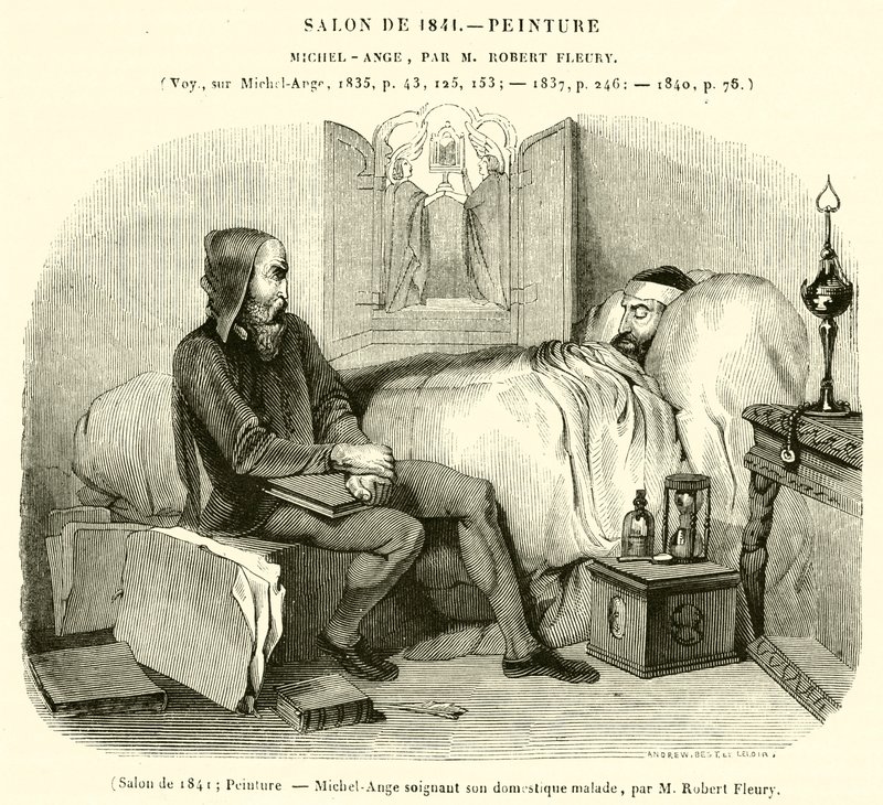 Salon von 1841, Malerei, Michelangelo pflegt seinen kranken Diener von French School