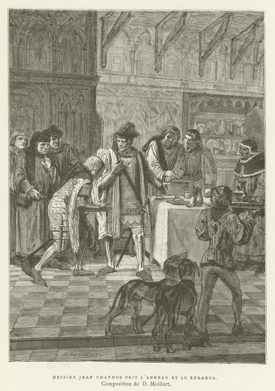 Sir John Chandos nahm den Ring und betrachtete ihn von French School