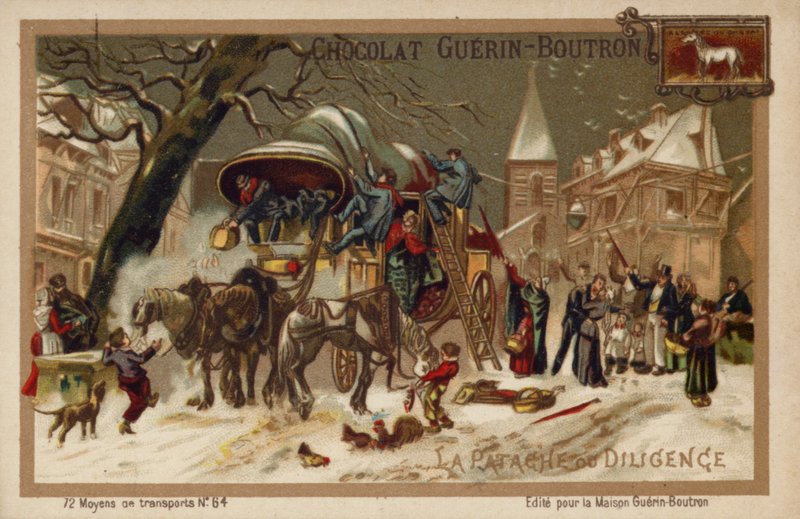 Postkutsche (Chromolithografie) von French School