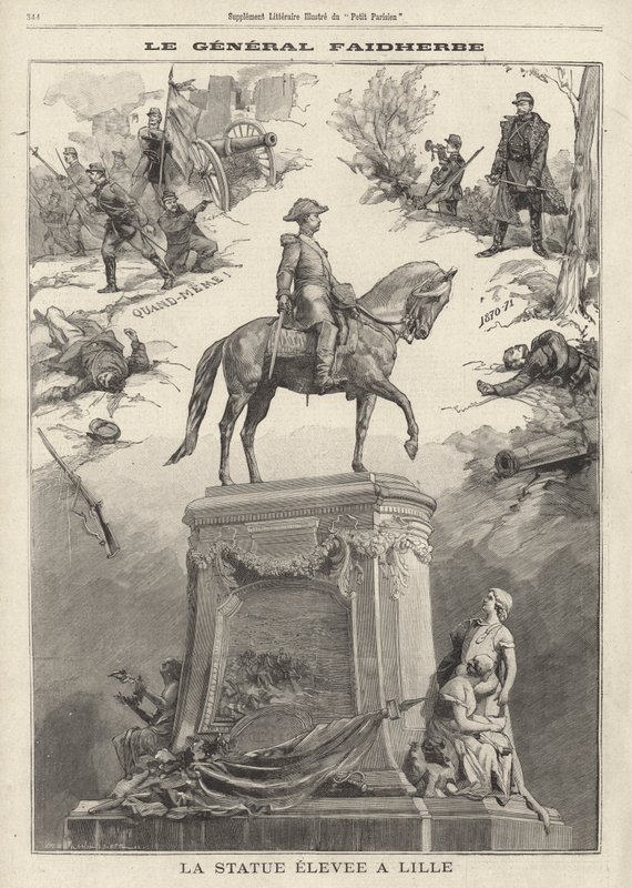 Statue des französischen Generals und Kolonialgouverneurs Louis Faidherbe in Lille errichtet von French School