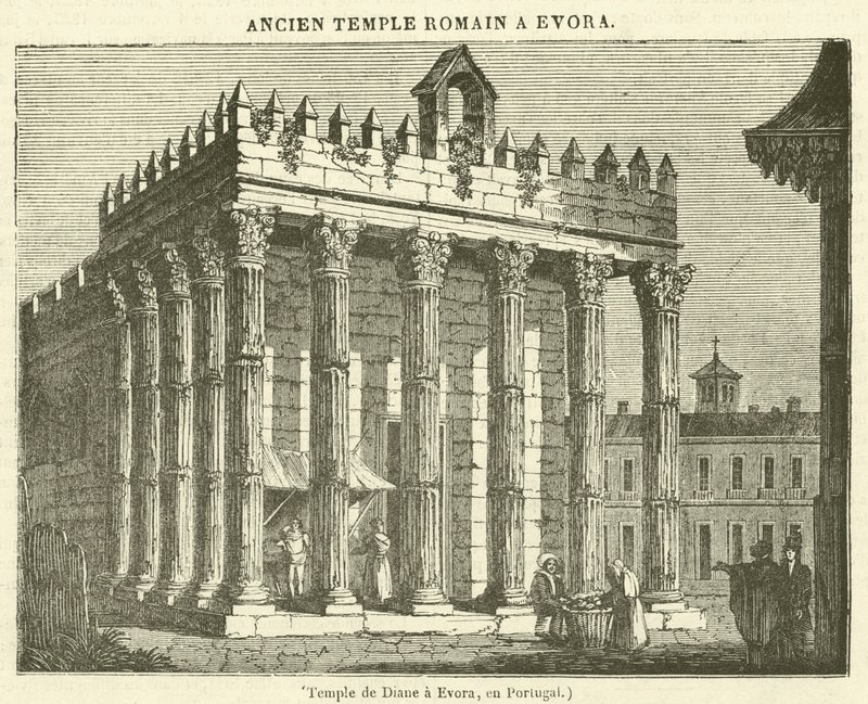 Tempel der Diana in Evora, Portugal von French School