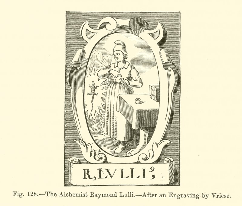 Der Alchemist Raymond Lulli (Gravur) von French School