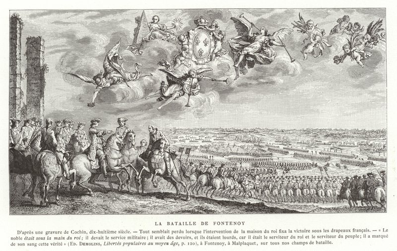Die Schlacht bei Fontenoy, Österreichischer Erbfolgekrieg, 1745 von French School