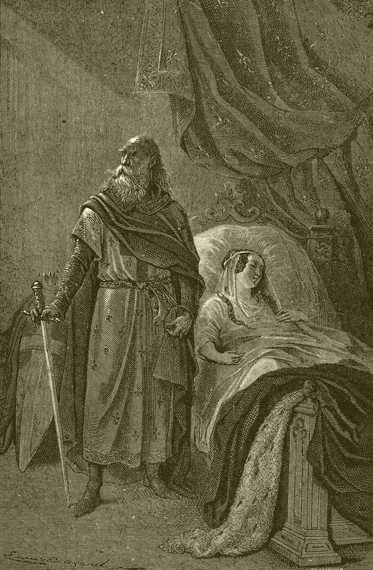 Die Königin Margarete und der alte Ritter von French School