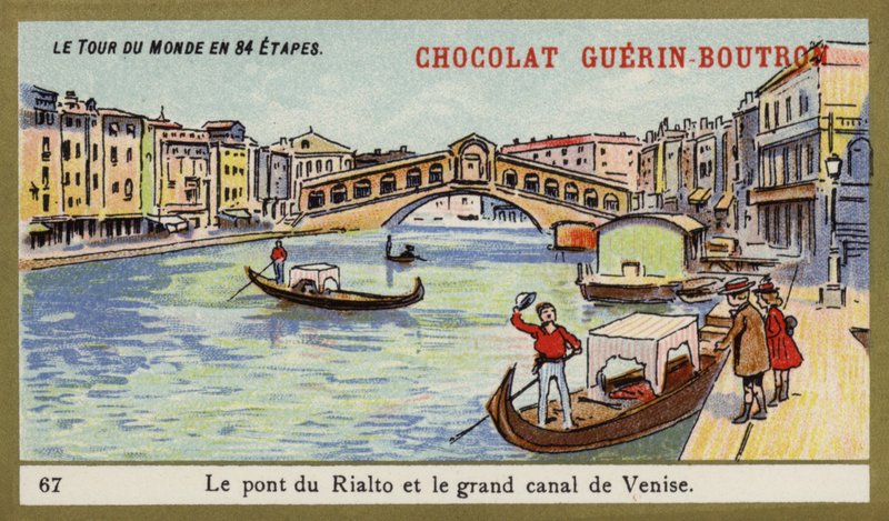 Die Rialtobrücke und der Canal Grande von Venedig von French School