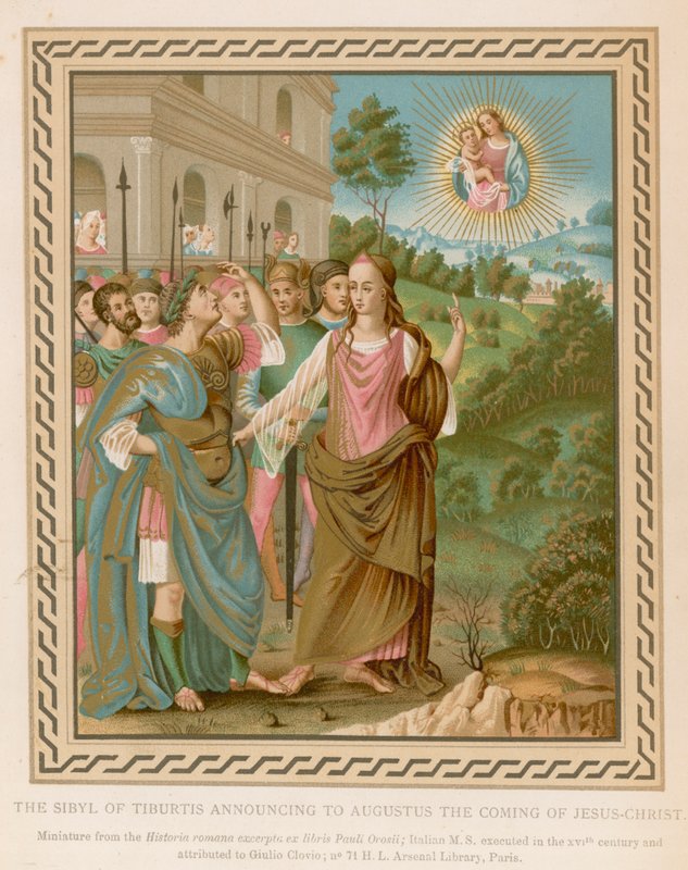 Die Sibylle von Tiburtis kündigt Augustus das Kommen von Jesus Christus an von French School