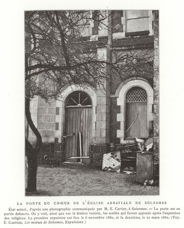 Die Tür zum Chor der Abteikirche von Solesmes, Frankreich von French School