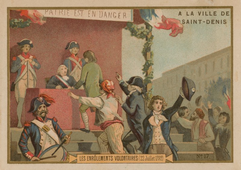 Die Einschreibung von Freiwilligen in die Armee, Französische Revolution, 22. Juli 1792 von French School