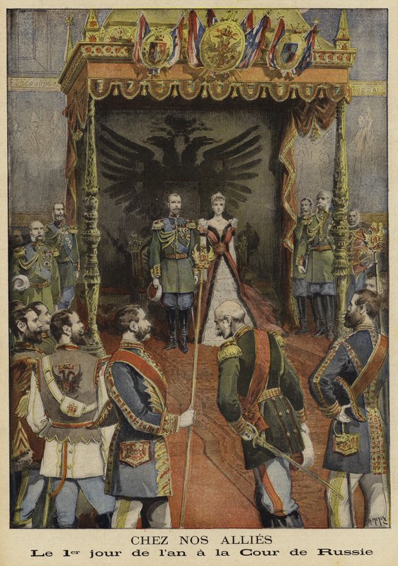 Der erste Tag des neuen Jahres am kaiserlichen Hof von Russland von French School