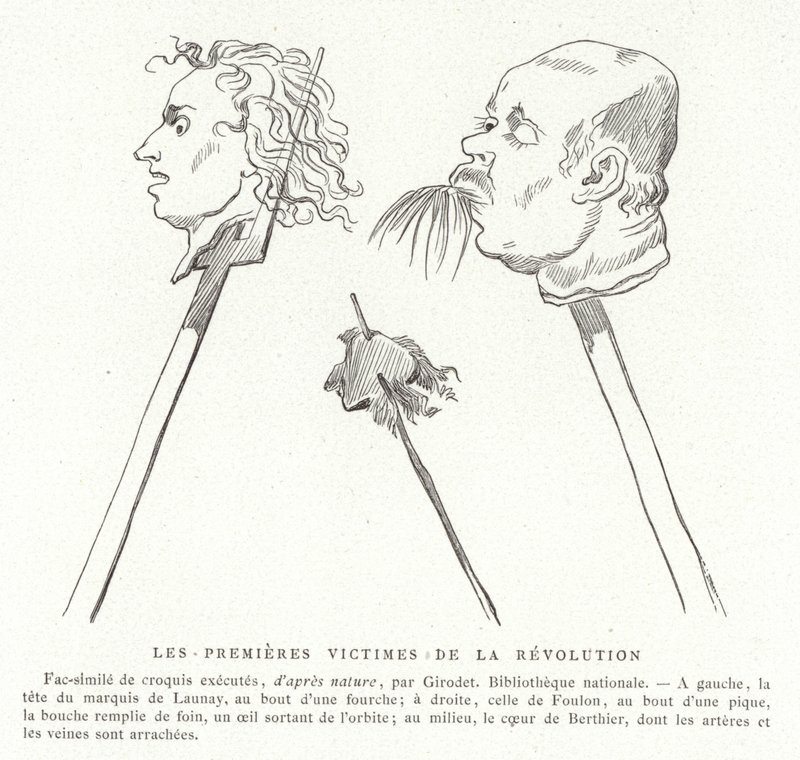 Die ersten Opfer der Französischen Revolution, Juli 1789 von French School