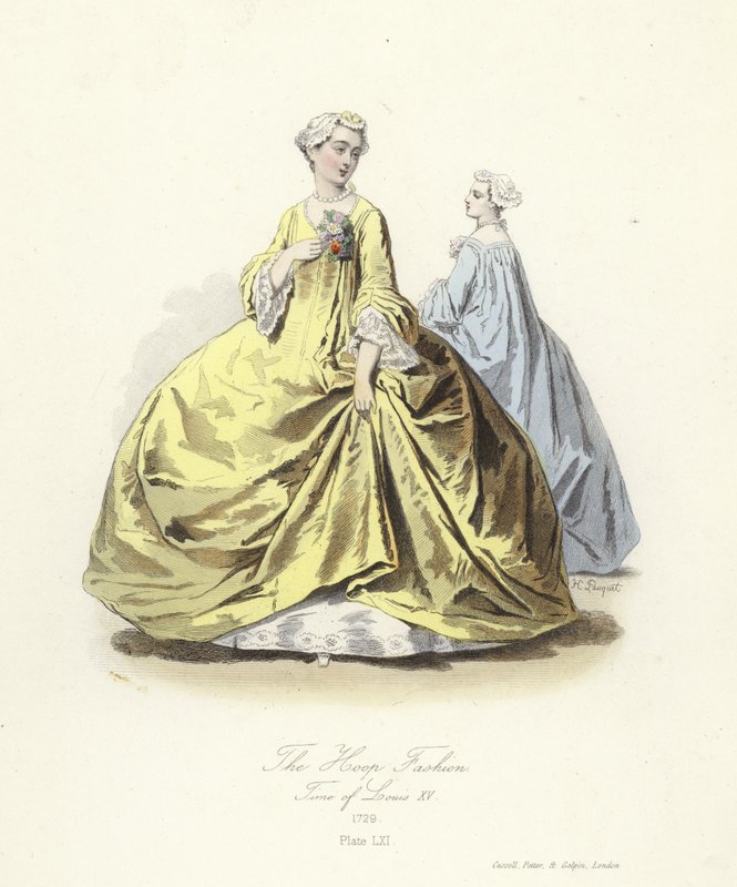 Die Reifrockmode, Zeit von Ludwig XV. von Frankreich von French School