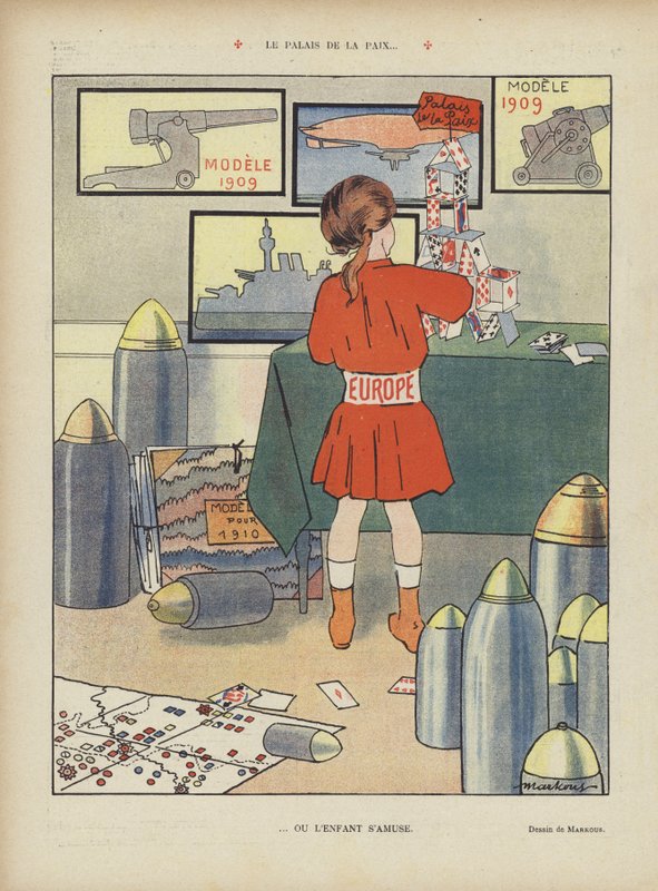 Der Palast des Friedens. Illustration für Le Rire (Farblithografie) von French School