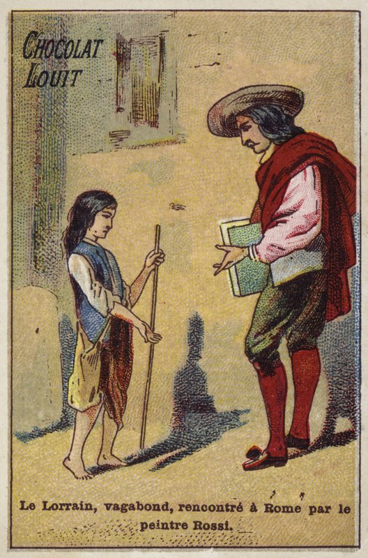 Der junge Vagabund Claude Lorrain wird in Rom vom Maler Rossi getroffen von French School