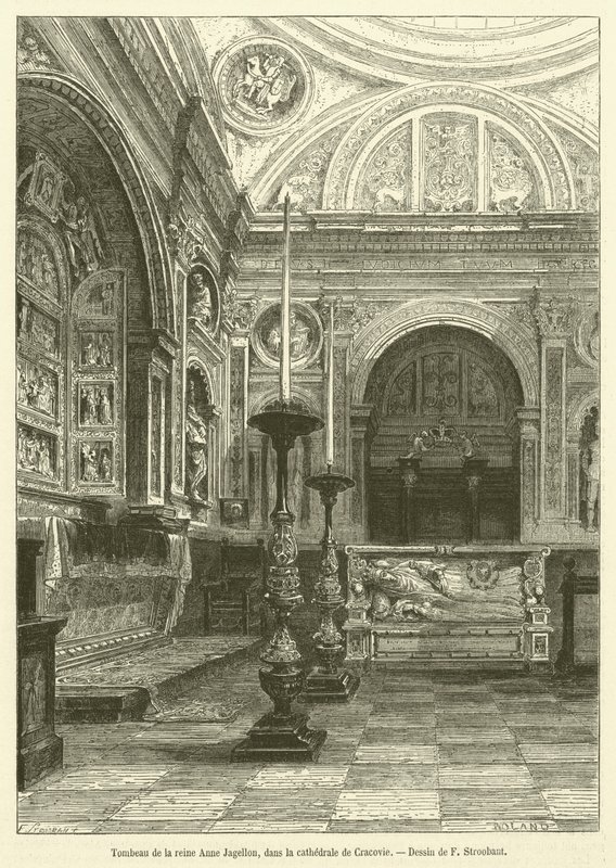 Grabmal der Königin Anne Jagellon in der Kathedrale von Krakau von French School