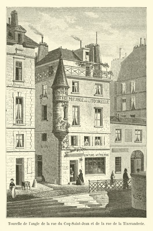 Türmchen an der Ecke der Rue du Coq-Saint-Jean und der Rue de la Tixeranderie von French School