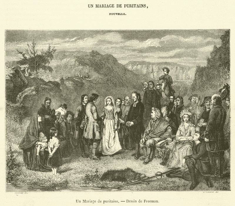 Eine puritanische Hochzeit von French School