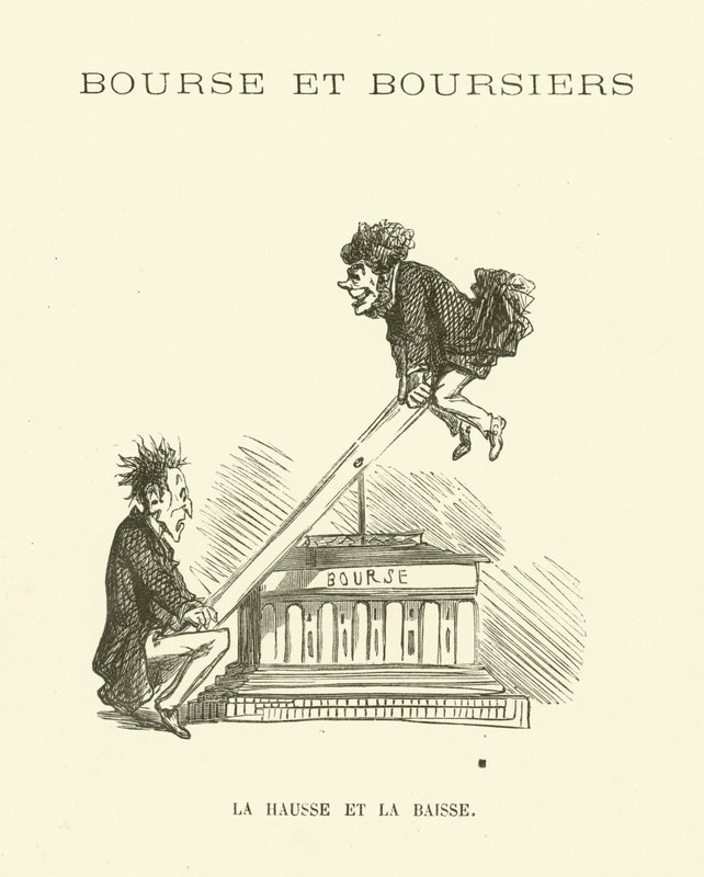 Auf und Ab des Aktienmarktes (Gravur) von French School