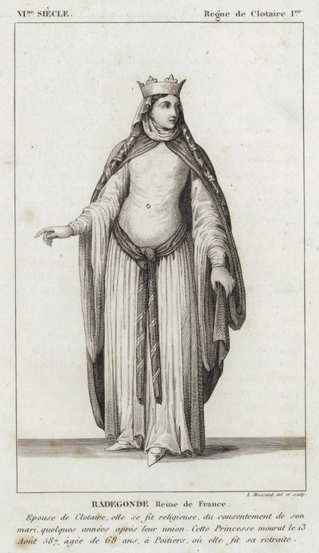 VI Jahrhundert, Herrschaft von Chlothar I., Radegunde, Königin von Frankreich von French School