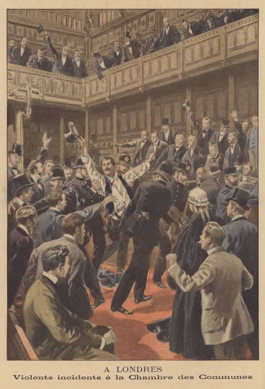 Gewalttätiger Vorfall im House of Commons in London von French School