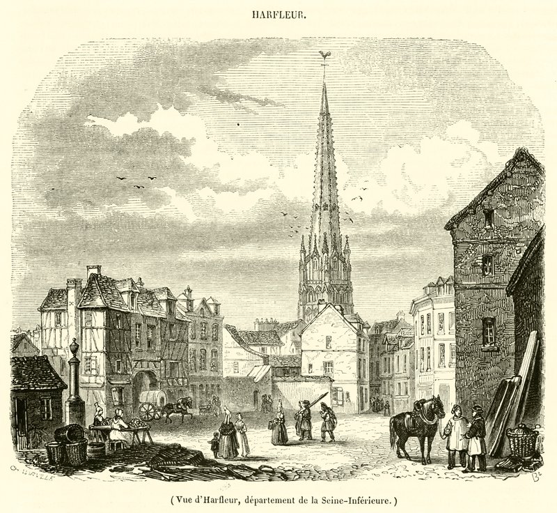 Ansicht von Harfleur, Département Seine-Maritime von French School