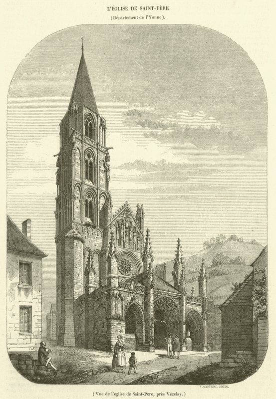 Ansicht der Kirche von Saint-Père bei Vézelay von French School