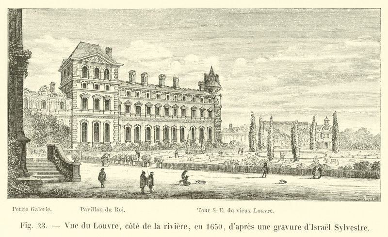Ansicht des Louvre, Flussseite, 1650, nach einem Stich von Israel Sylvestre von French School