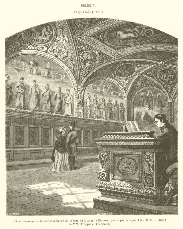 Innenansicht des Audienzsaals des Kollegiums von Perugia von French School