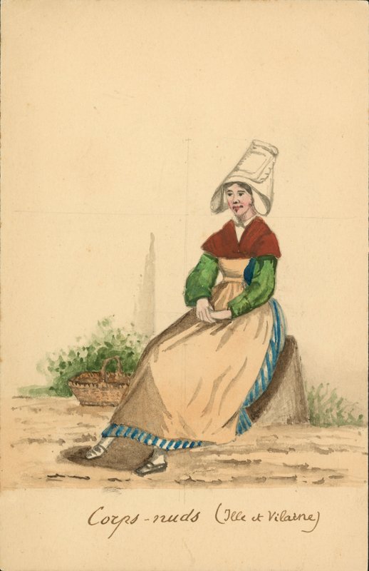 Frauenkostüm von Corps-Nuds, Ille-et-Vilaine von French School