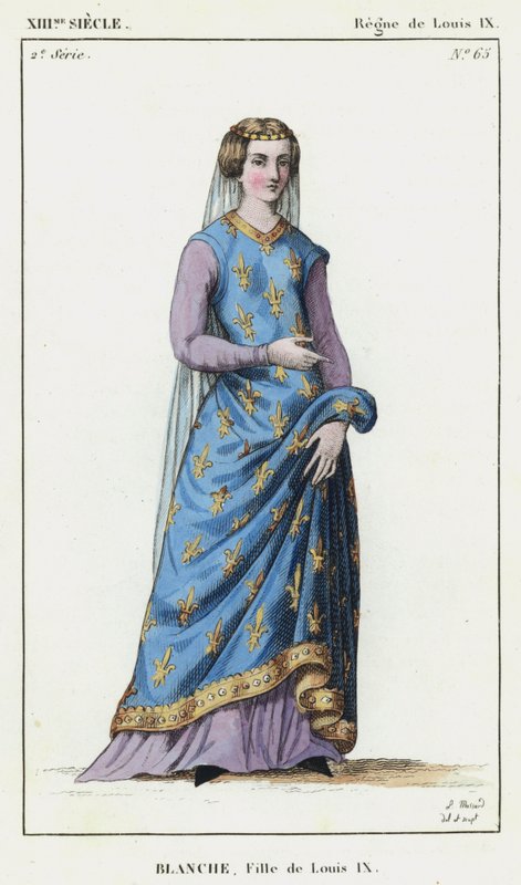 XIII Jahrhundert, Herrschaft von Ludwig IX., Blanche, Tochter von Ludwig IX. (farbiger Stich) von French School