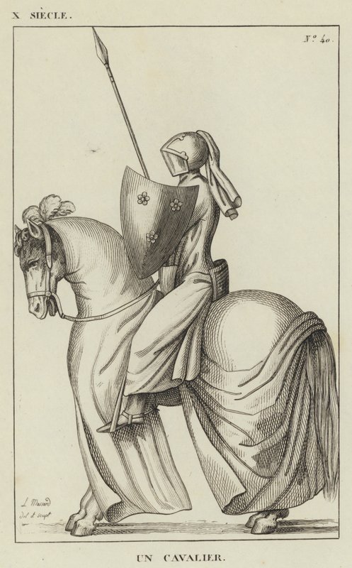 10. Jahrhundert, ein Reiter (Gravur) von French School