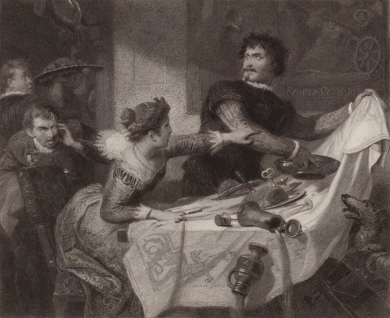Shakespeare: Der Widerspenstigen Zähmung (Gravur) von Friedrich Schwoerer