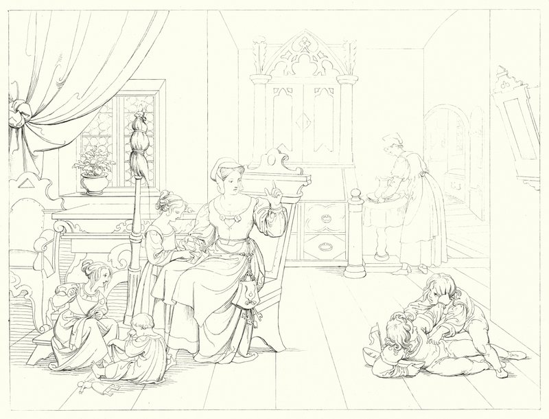 Illustration für Schillers Lied von der Glocke (Gravur) von Friedrich August Moritz Retzsch