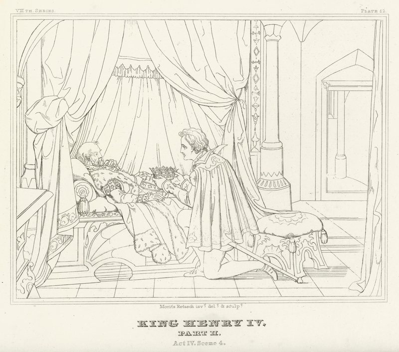 König Heinrich IV., Teil II, Akt IV, Szene 4 (Gravur) von Friedrich August Moritz Retzsch