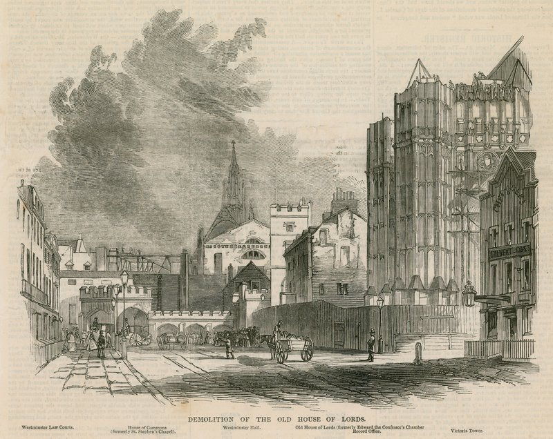 Abriss des alten House of Lords von G.F. Sargent