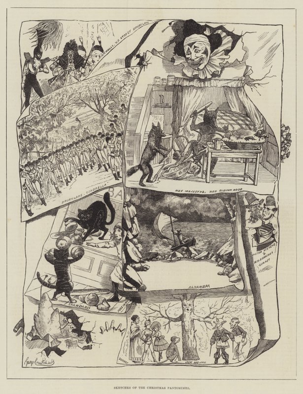 Skizzen der Weihnachts-Pantomimen von George Cruikshank