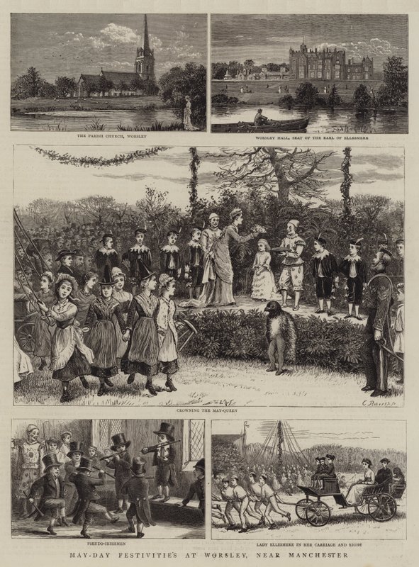 Maifeierlichkeiten in Worsley, nahe Manchester von George Goodwin Kilburne
