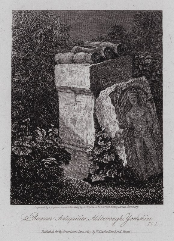 Römische Altertümer, Aldborough, Yorkshire (Stich) von George (after) Arnald
