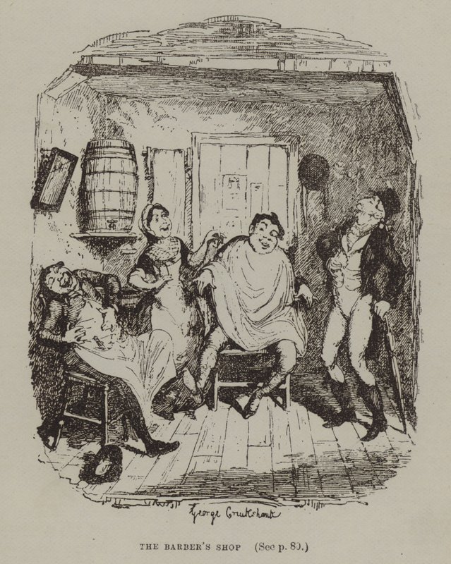 Der Friseursalon von George (after) Cruikshank