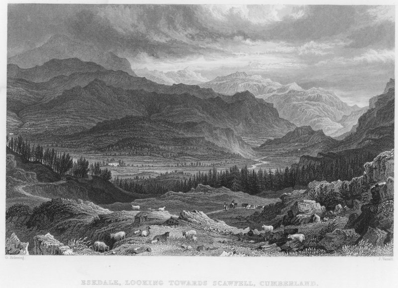 Eskdale, Blick auf Scawfell, Cumberland von George (after) Pickering