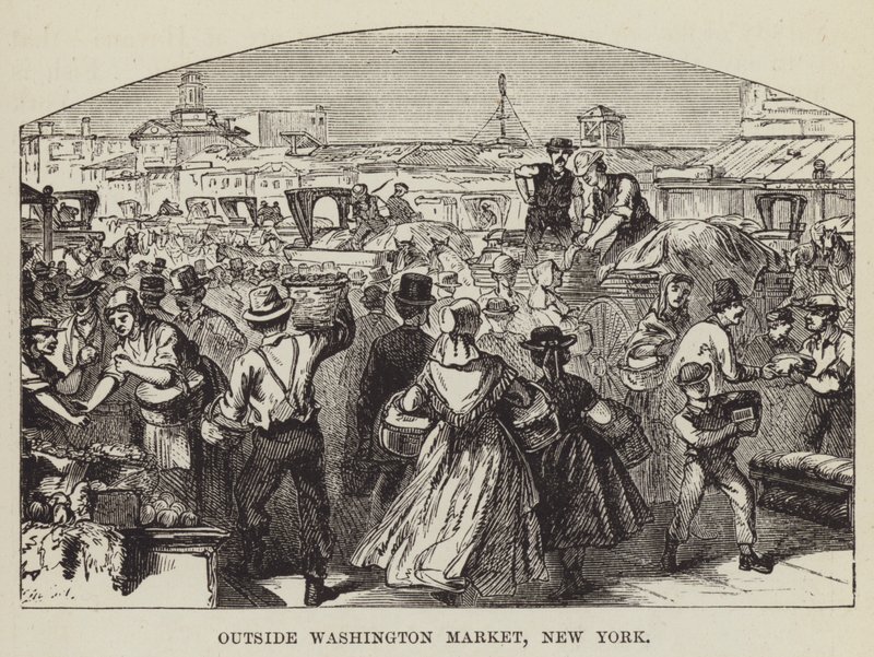 Vor dem Washington-Markt, New York von George Augustus Sala