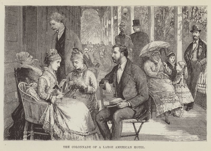 Die Kolonnade eines großen amerikanischen Hotels von George Augustus Sala
