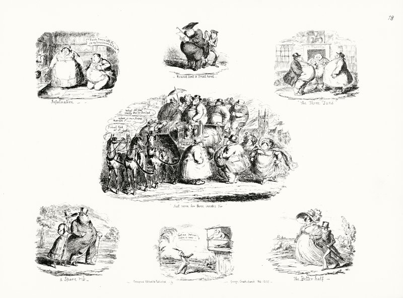 Karikaturen von George Cruikshank zum Thema Fettleibigkeit von George Cruikshank