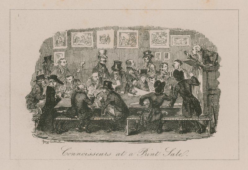 Kenner bei einem Druckverkauf von George Cruikshank