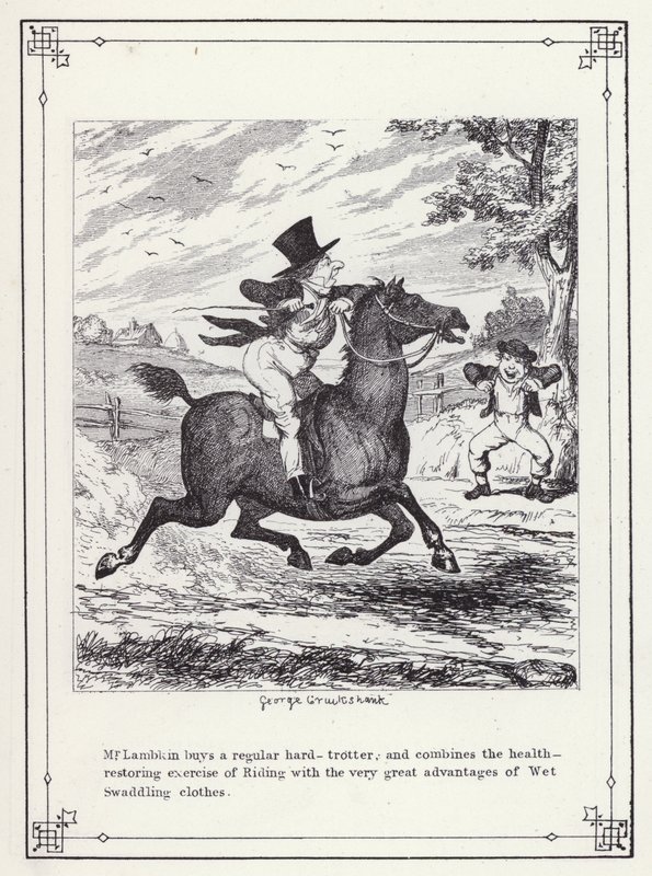 Illustration für Das Buch des Junggesellen, oder Der Fortschritt von Mr. Lambkin (Gent) (Gravur) von George Cruikshank
