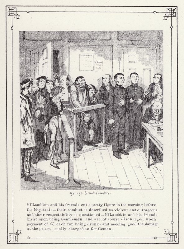Illustration für Das Buch des Junggesellen, oder Der Fortschritt von Mr. Lambkin (Gent) (Gravur) von George Cruikshank